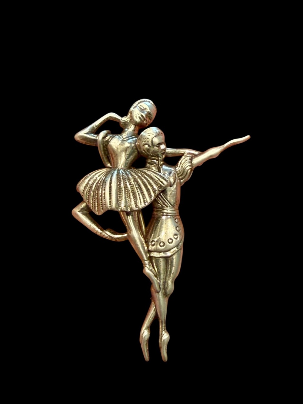 HTF Vintage 1940’s Sterling Silver Ballerina Ballet Dancers Figural Brooch 5.2g